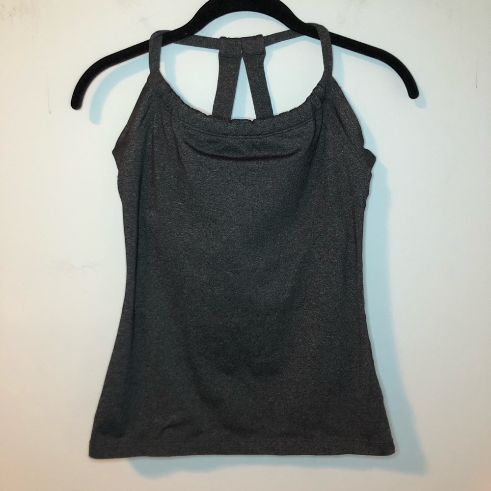 Prana Gray Built in Bra Tank Top Size Medium